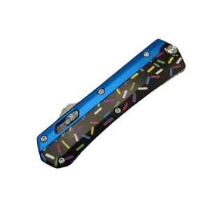 Donut Fighter Switchblade OTF-Messer – Blau & Schwarz – Bild 3