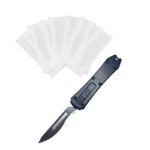 Skalpell Universalmesser mit 10 Klingen Messer Schwarz Kartonschneider,Cuttermesser