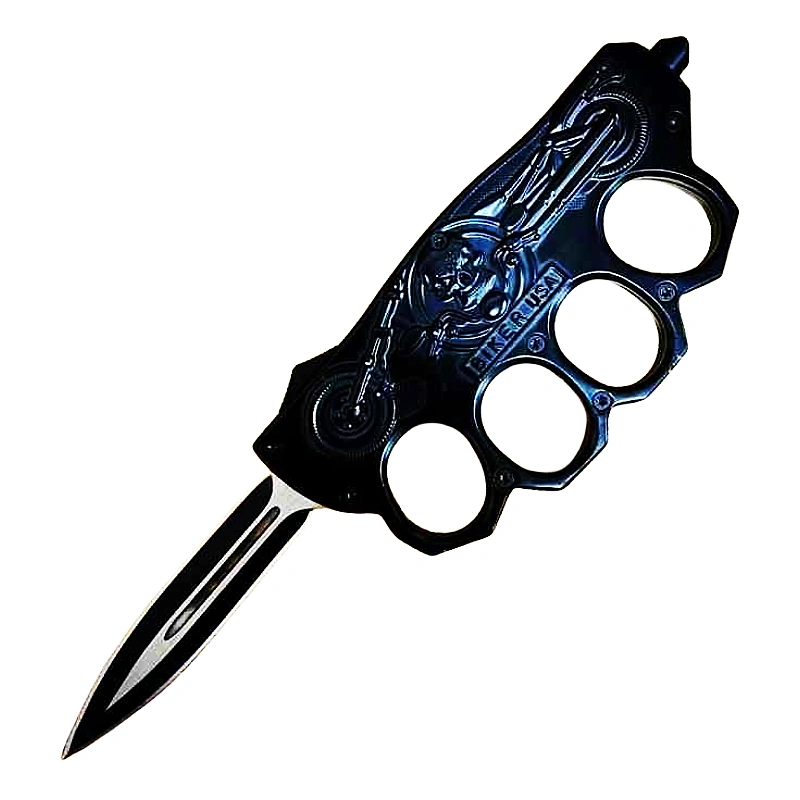 1717745622533.png BIKER KNUCKLE OTF KNIFE&DEFENDER BRASS KNUCKLE SWITCHBLADE,schlagring – Bild 1