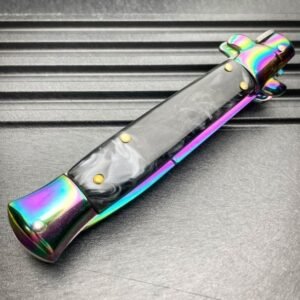 8,75 Zoll langes italienisches Taschenmesser mit Stiletto-Schalterklinge – Bild 5