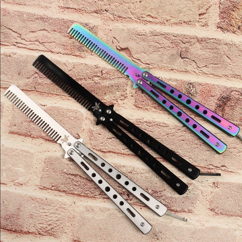 O1CN01ImJXmO2JUFOnlKbUo_2923059424-0-cib-1.jpg Balisong Butterfly Comb EDC-bungswerkzeug, sicher und ungeschrft, fr Anfnger,Butterfly trainer – Bild 1