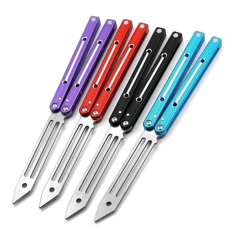 O1CN01kWoKPz1WbeZM3u4r6_2208404882807-0-cib-1.jpg V4 Butterfly 6061 Aluminium Bright Slot Training Balisong Messer,Butterfly trainer – Bild 1