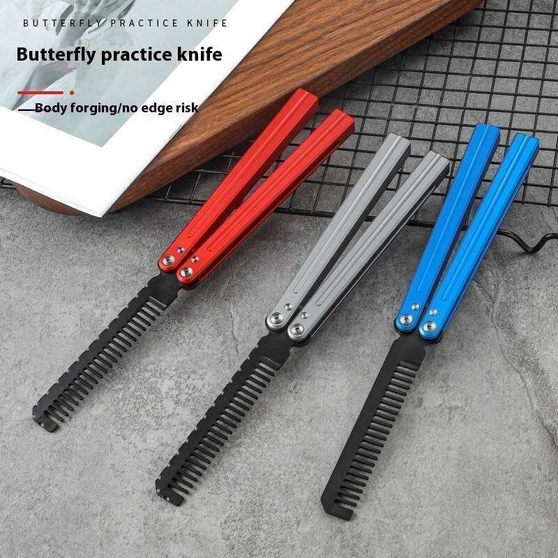 e434542a-4f42-4abe-9e57-6384fd05128e-1.jpg Edelstahlkamm, Aluminiumgriff, bungs-CSGO,Butterfly trainer – Bild 1