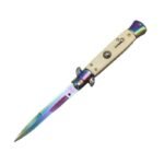 8,75 Zoll kncherner Farbgriff AKC Stiletto Messer Springmesser