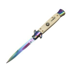8,75 Zoll kncherner Farbgriff AKC Stiletto Messer Springmesser