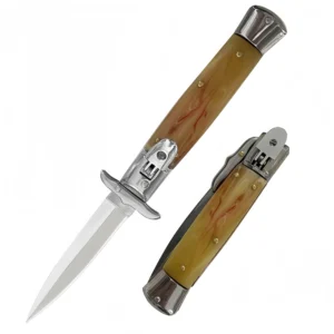 Automatisches Flick-Messer-Stiletto-Messer – klassischer Horngriff im italienischen Stil