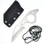 Einteiliges tragbares Minimesser aus Stahl, Neck Knife