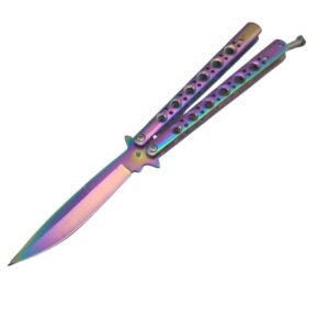 BM 42 Balisong-Messer Butterfly-Messer Spring Latch Rainbow